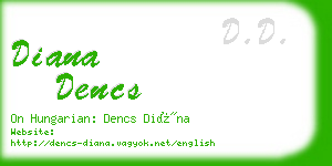 diana dencs business card